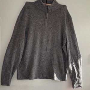 Banana Republic Men's Charcoal Zip-Up Sweater extra fine merino wool size L